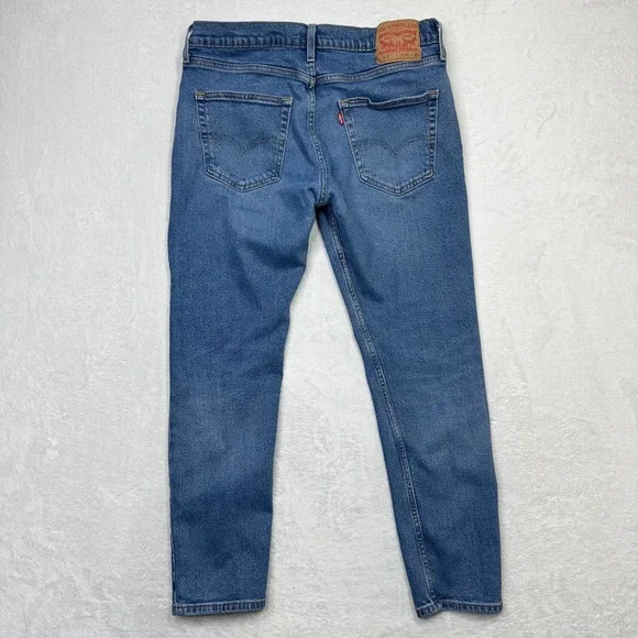 Levi's 512 Slim Taper Jeans Mens W34 L30 Blue Denim Cotton Blend Fits 32x32 - Picture 2 of 11
